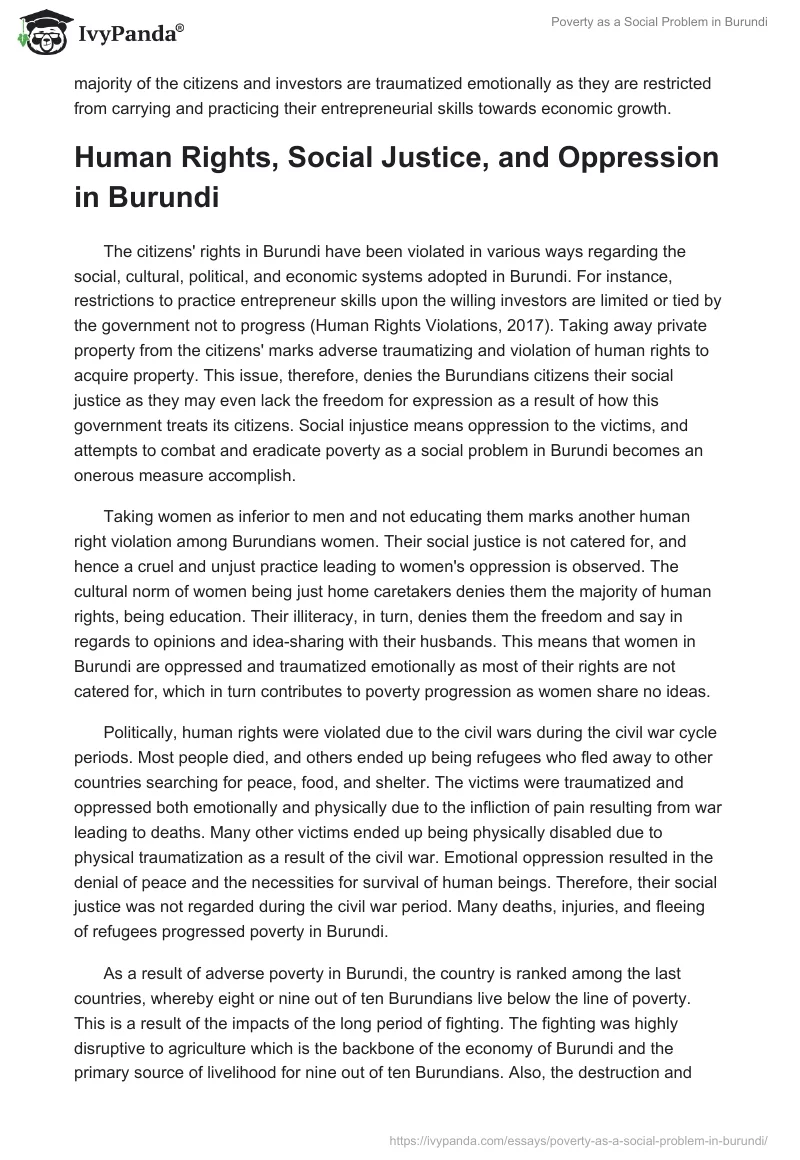 Poverty as a Social Problem in Burundi. Page 3