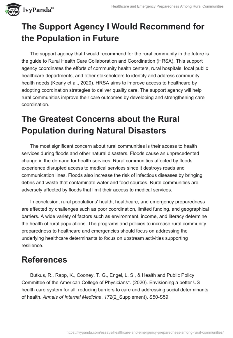 Healthcare and Emergency Preparedness Among Rural Communities. Page 3