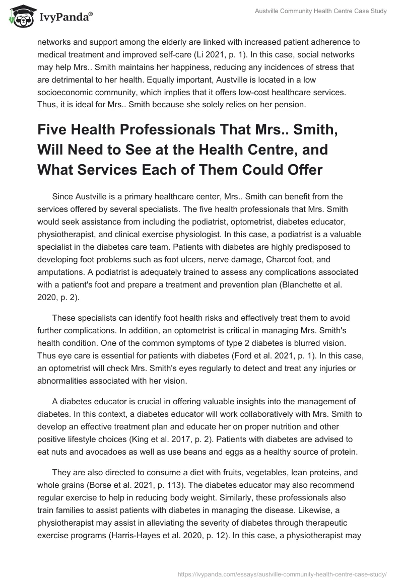 Austville Community Health Centre Case Study. Page 2