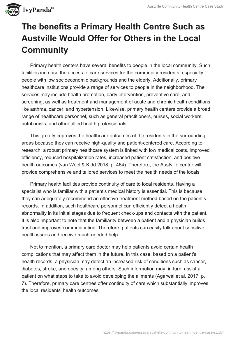 Austville Community Health Centre Case Study. Page 4
