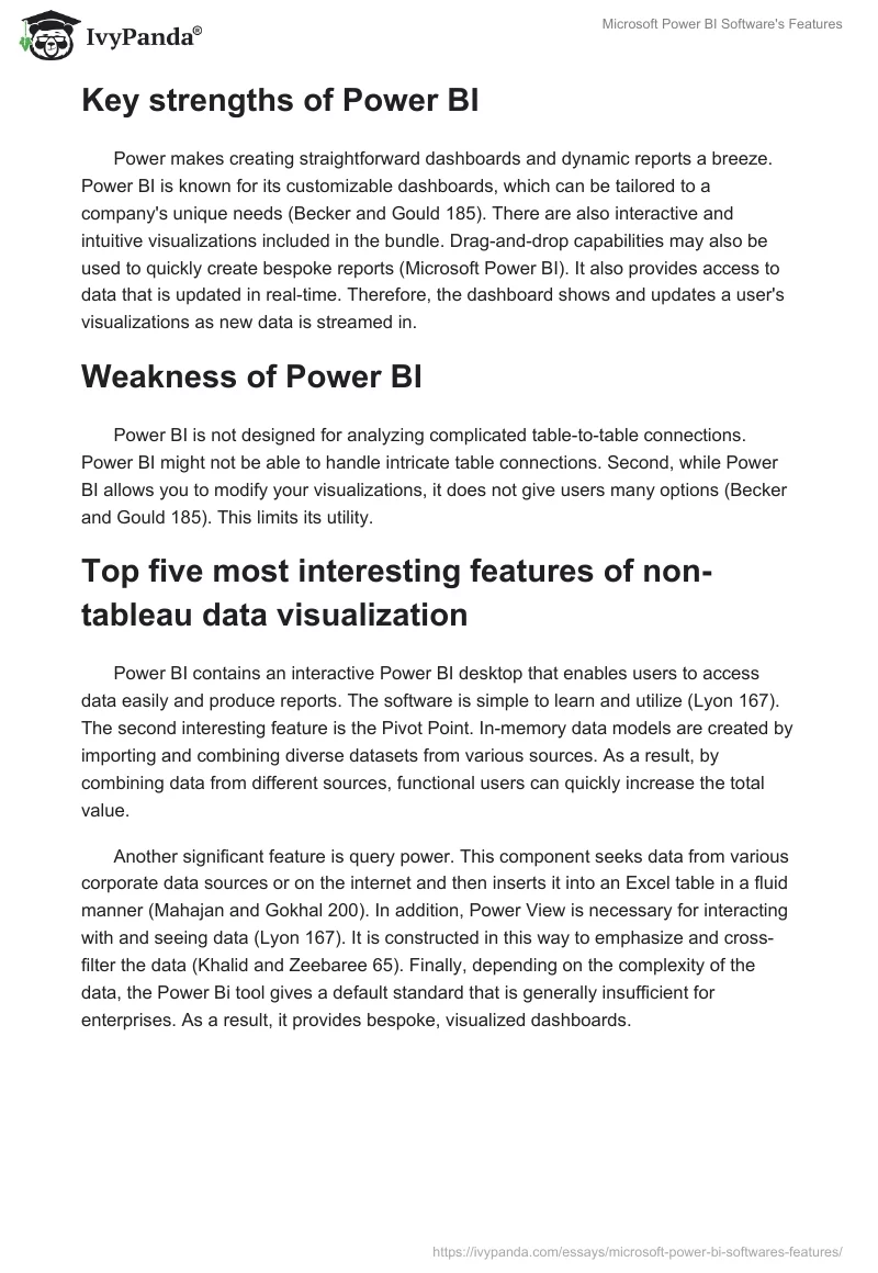 Microsoft Power BI Software's Features. Page 2