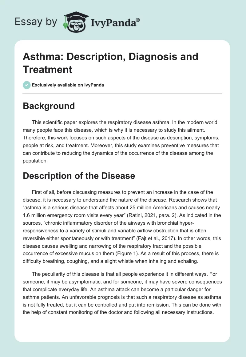 Asthma: Description, Diagnosis and Treatment. Page 1