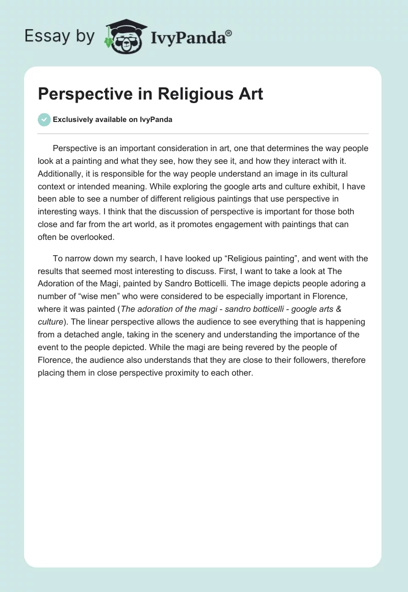 Perspective in Religious Art. Page 1