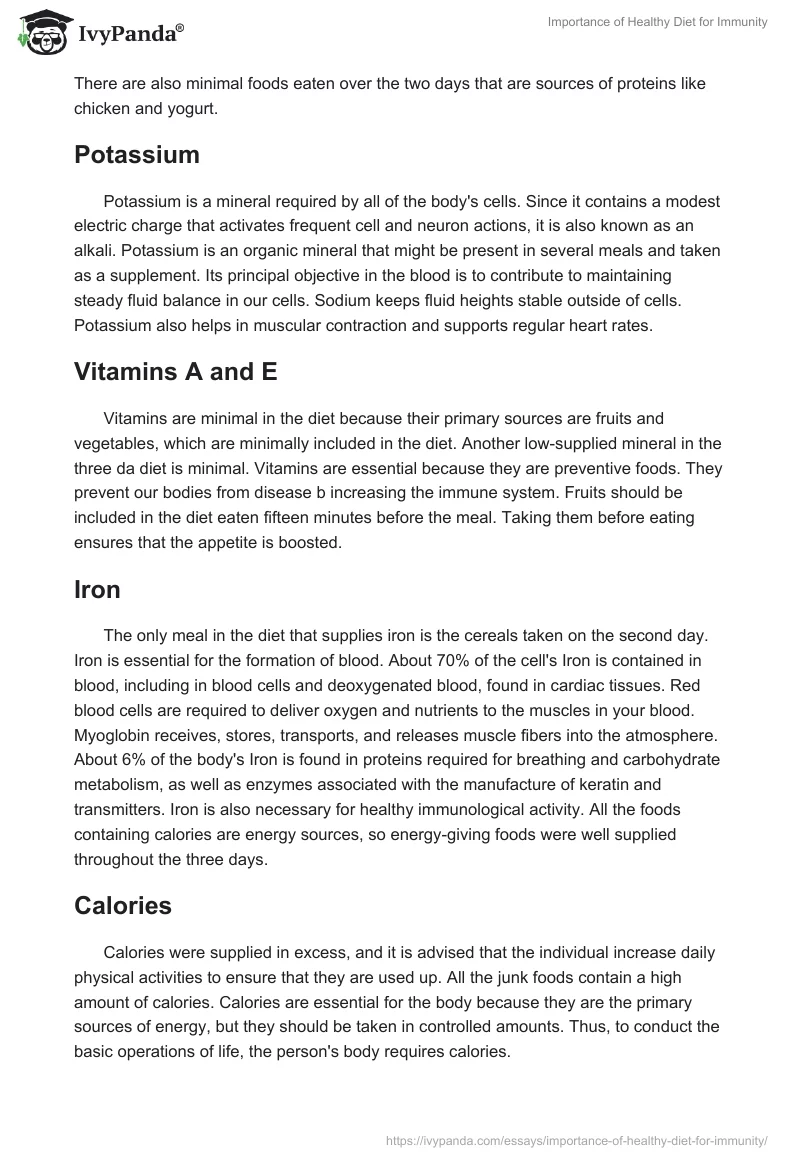 Importance of Healthy Diet for Immunity. Page 2