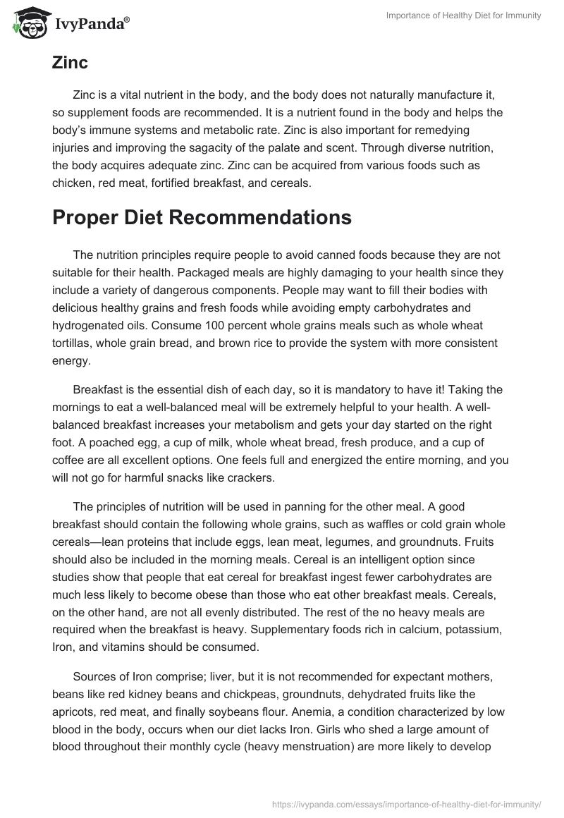 Importance of Healthy Diet for Immunity. Page 3