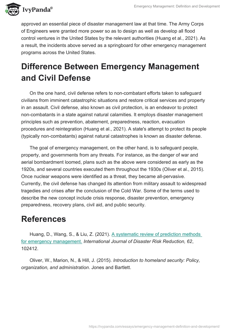 Emergency Management: Definition and Development. Page 2
