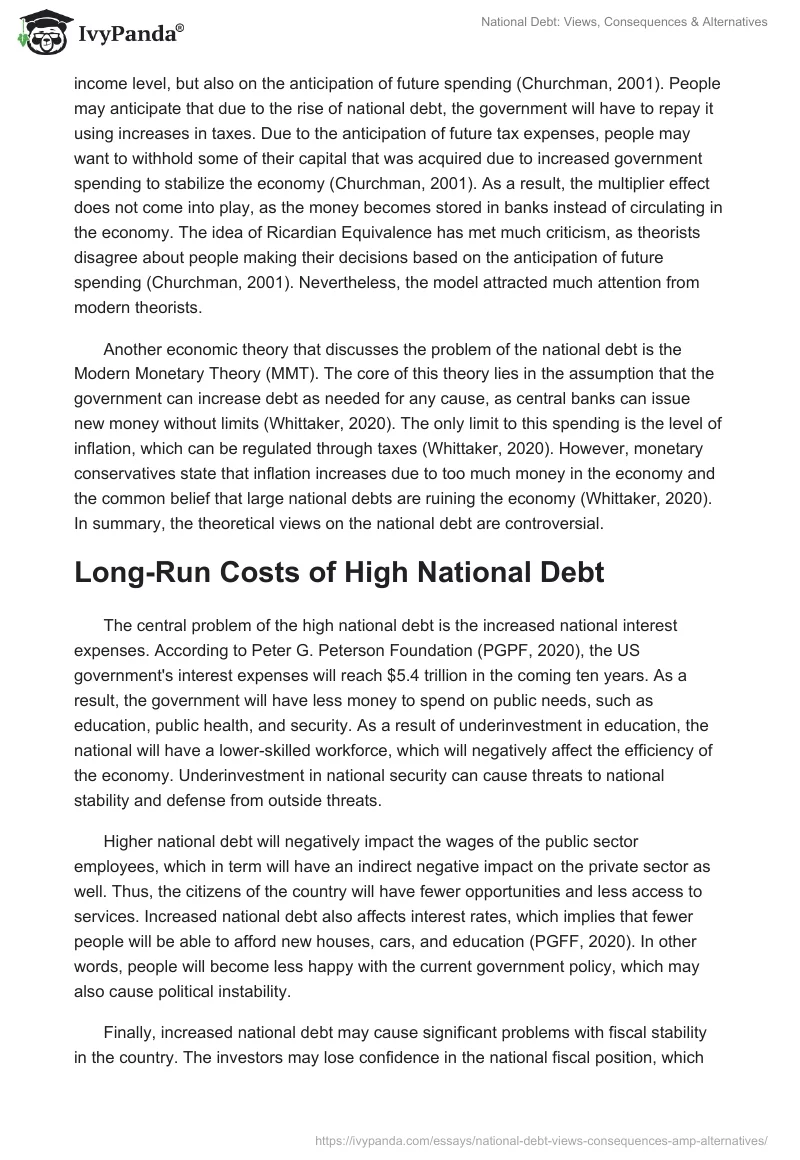 National Debt: Views, Consequences & Alternatives. Page 2