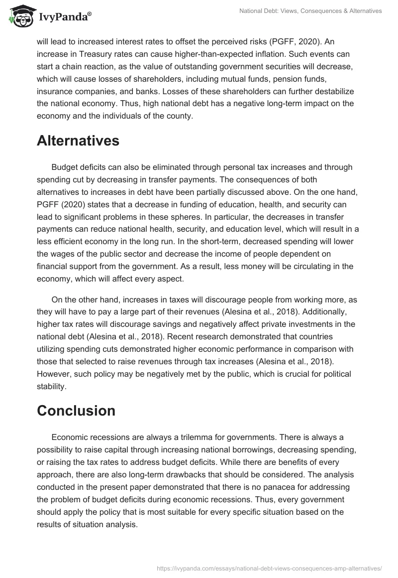 National Debt: Views, Consequences & Alternatives. Page 3