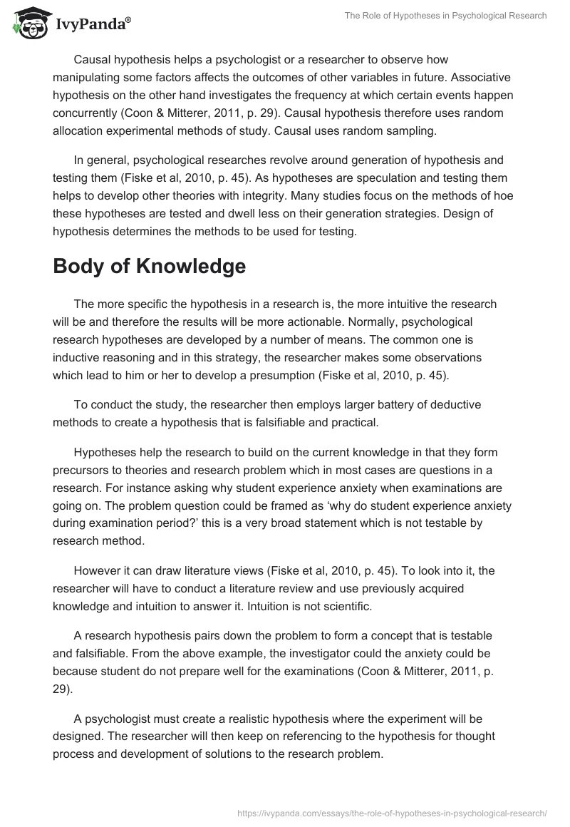 The Role of Hypotheses in Psychological Research. Page 3