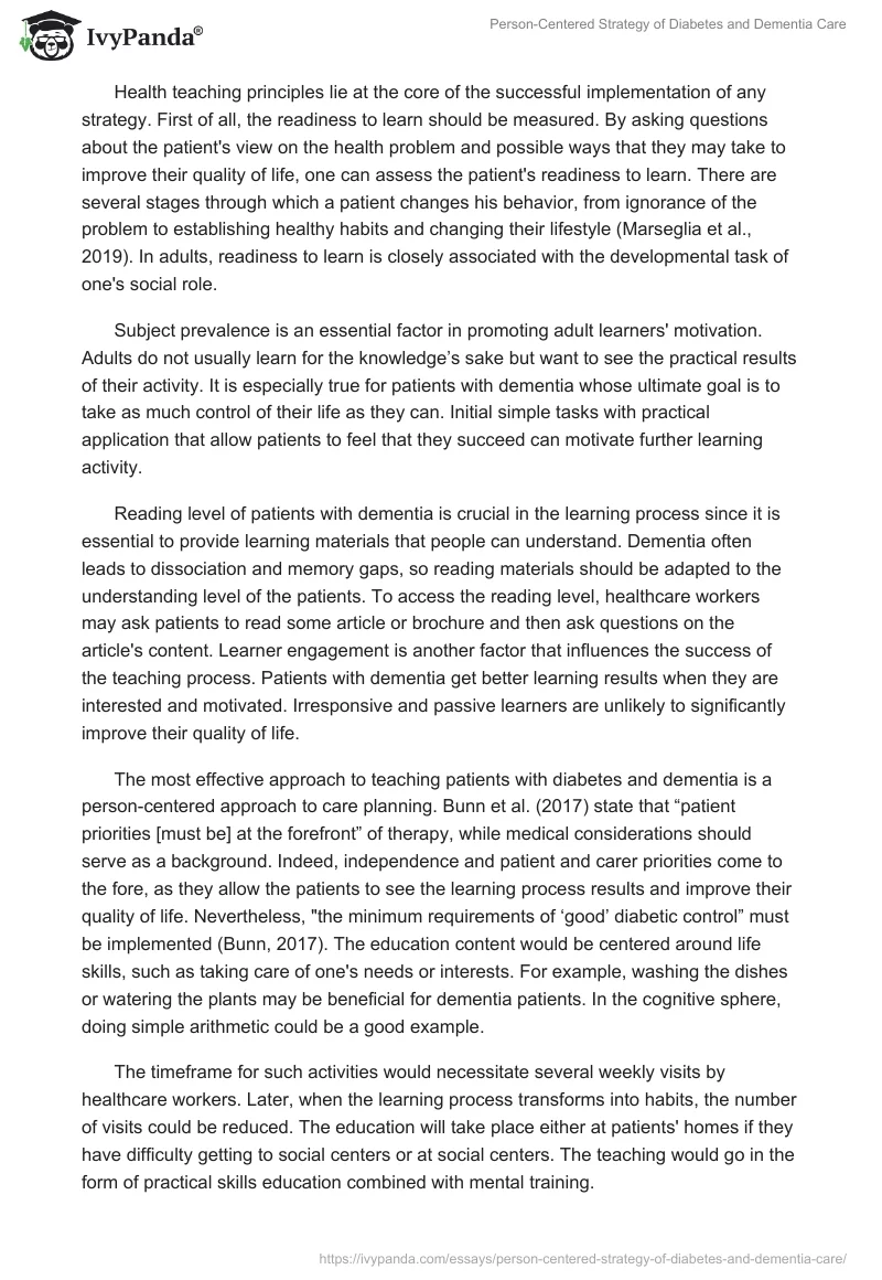 Person-Centered Strategy of Diabetes and Dementia Care. Page 2