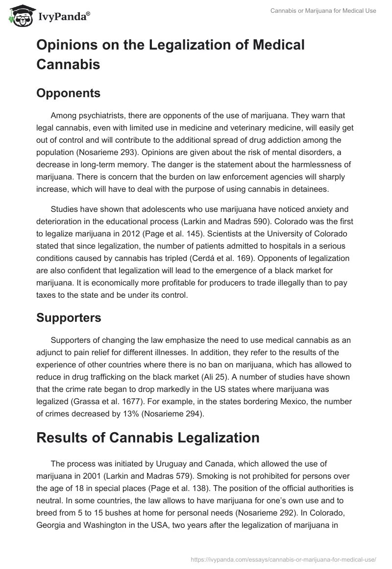 Cannabis or Marijuana for Medical Use. Page 2