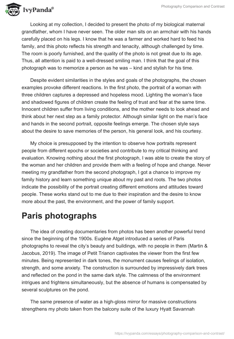 Photography Comparison and Contrast. Page 2