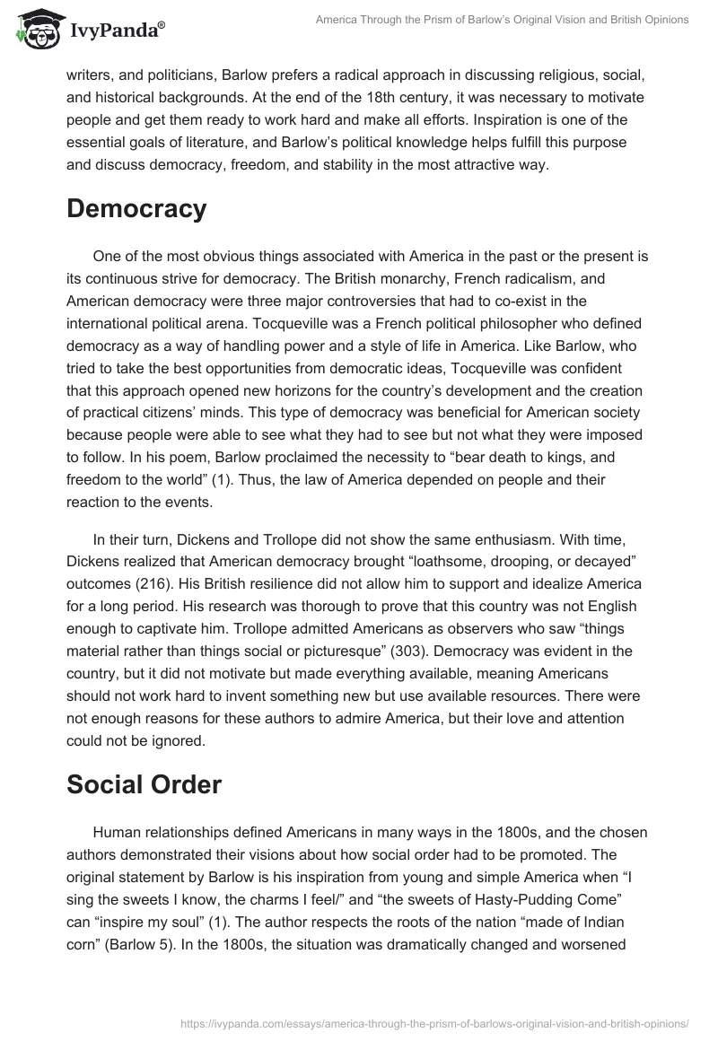America Through the Prism of Barlow’s Original Vision and British Opinions. Page 2