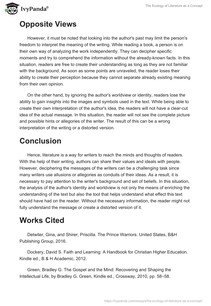 The Ecology of Literature as a Concept. Page 3