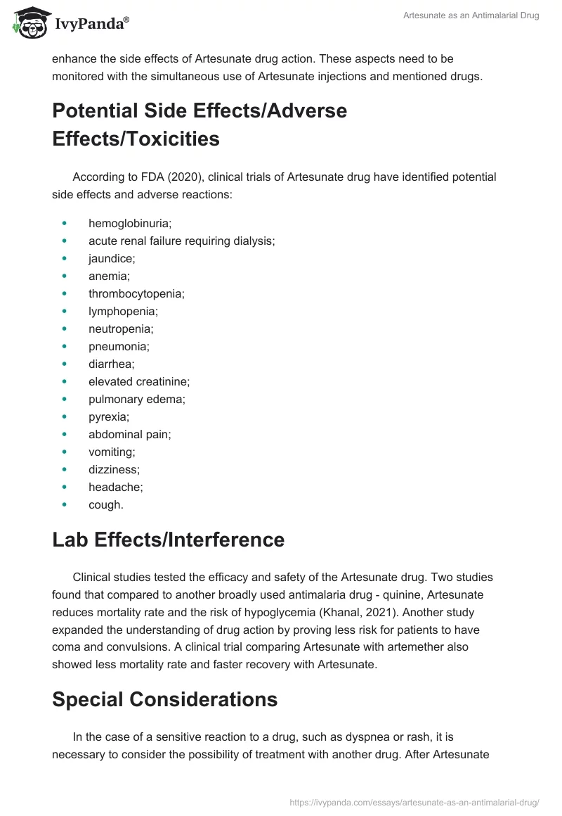 Artesunate as an Antimalarial Drug. Page 2