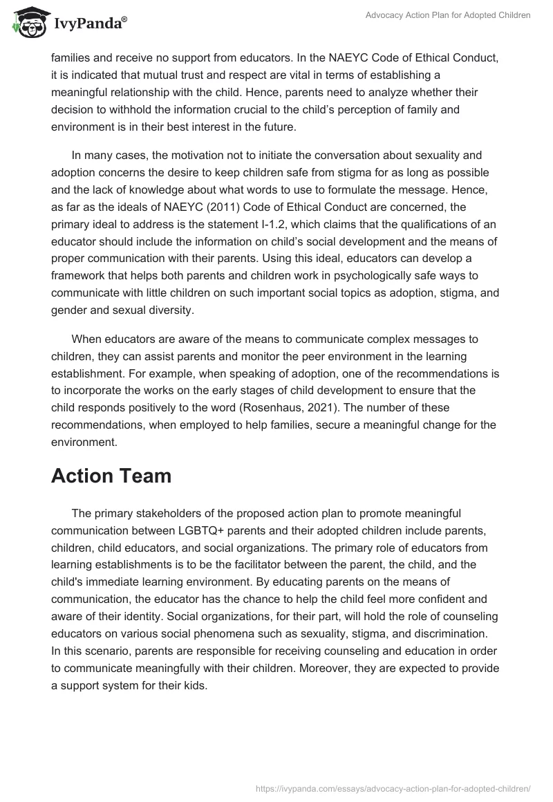 Advocacy Action Plan for Adopted Children. Page 3