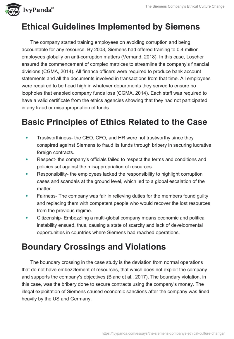 The Siemens Company's Ethical Culture Change. Page 3