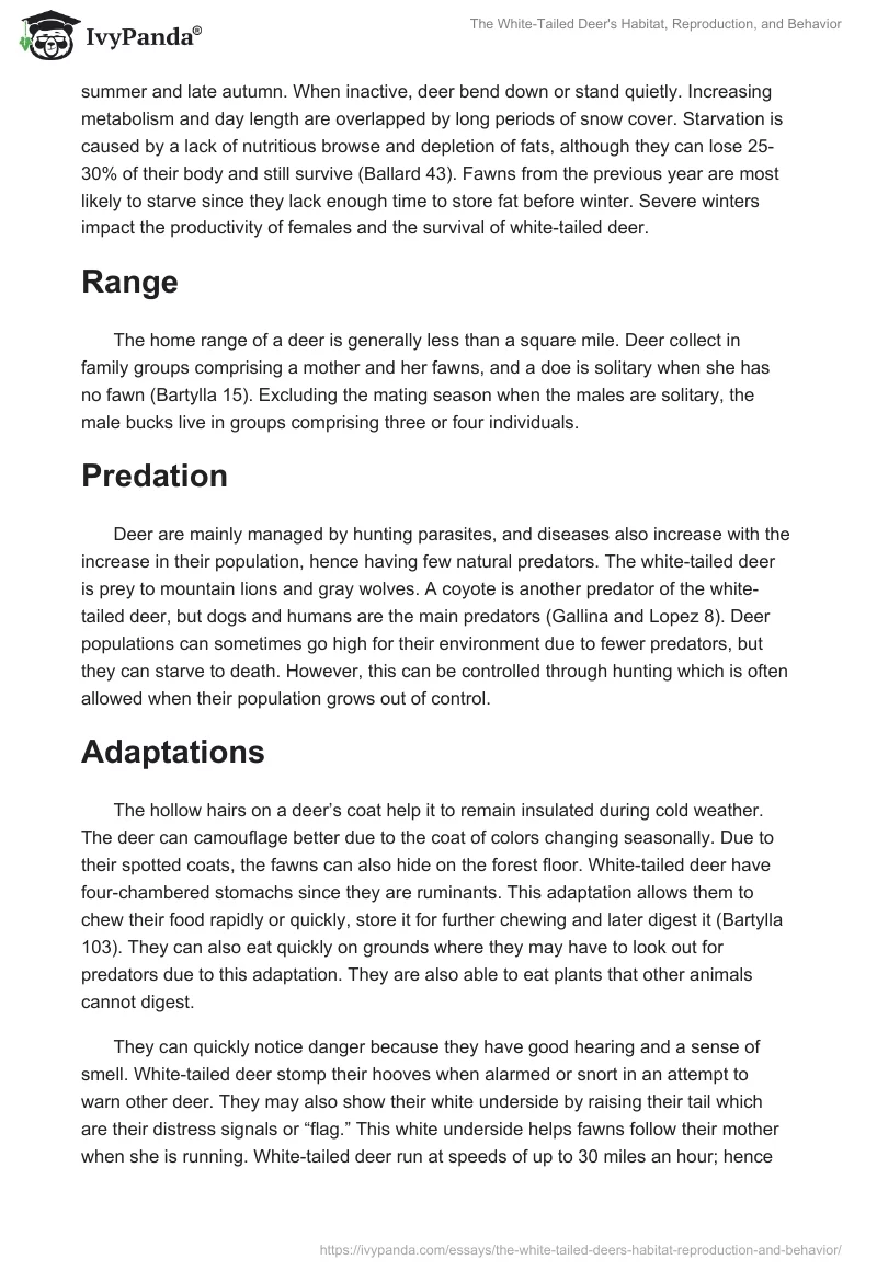 The White-Tailed Deer's Habitat, Reproduction, and Behavior. Page 3