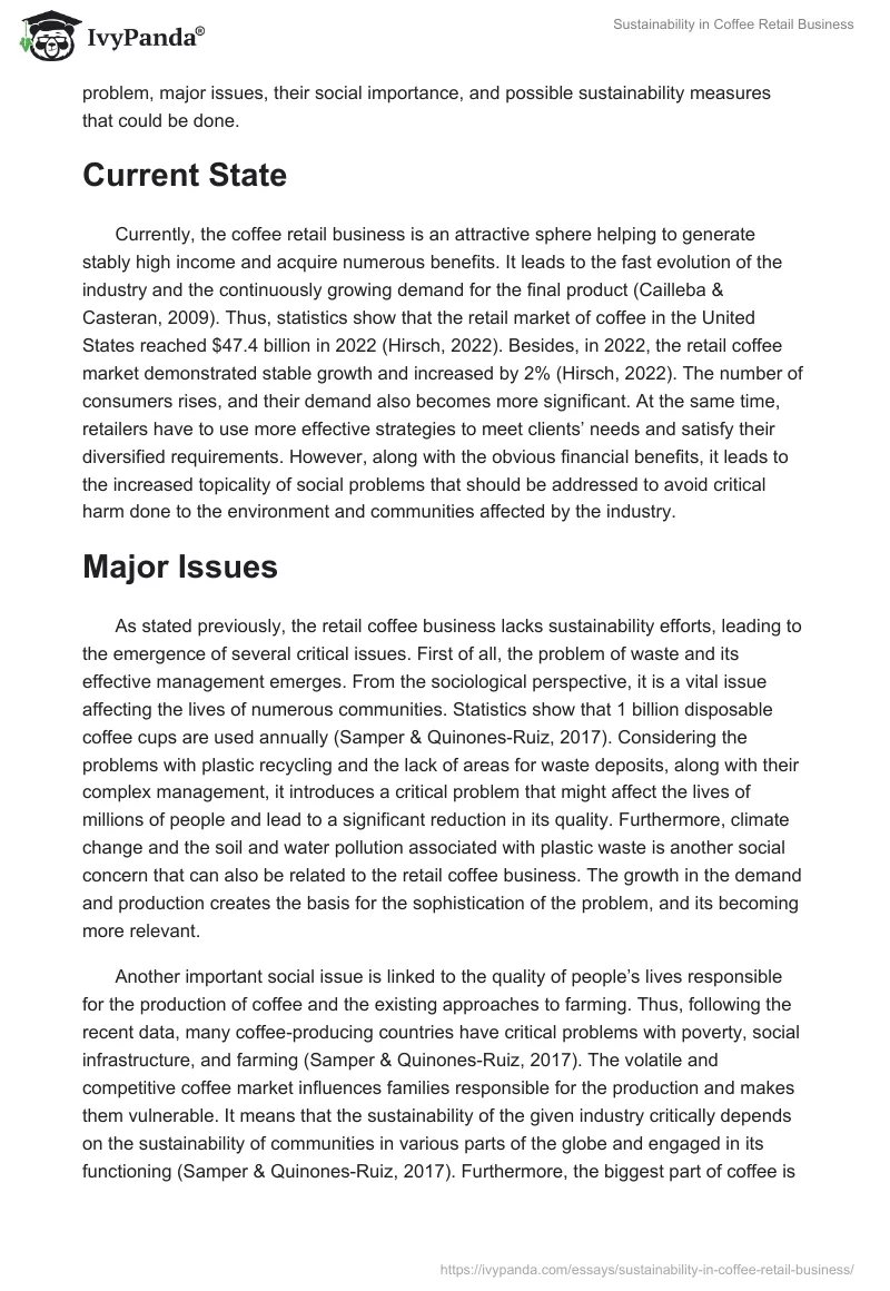 Sustainability in Coffee Retail Business. Page 2