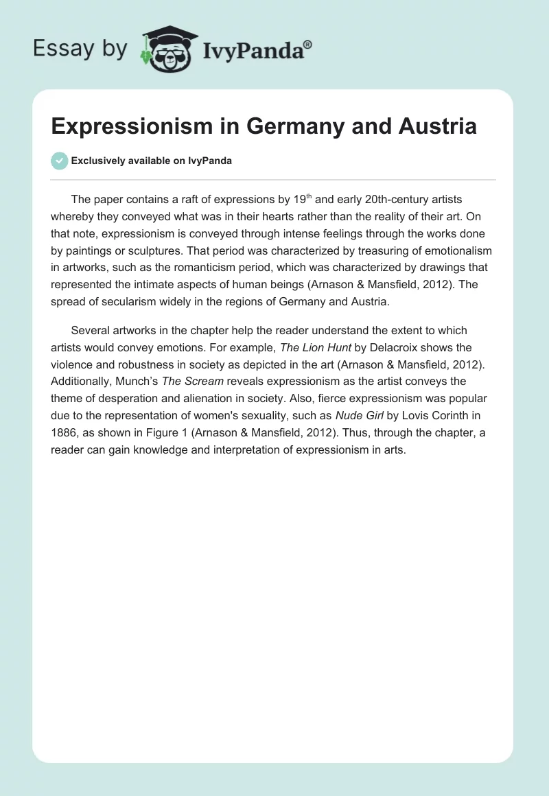 Expressionism in Germany and Austria. Page 1