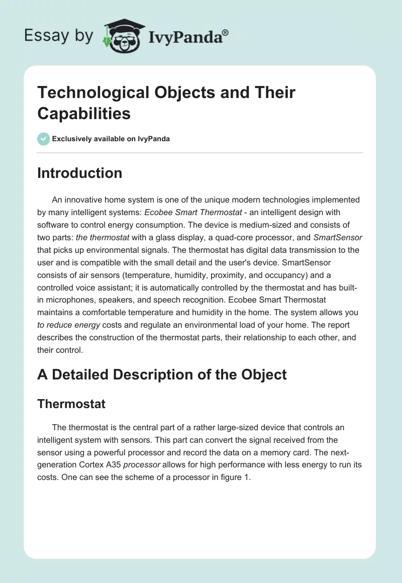 Technological Objects and Their Capabilities. Page 1