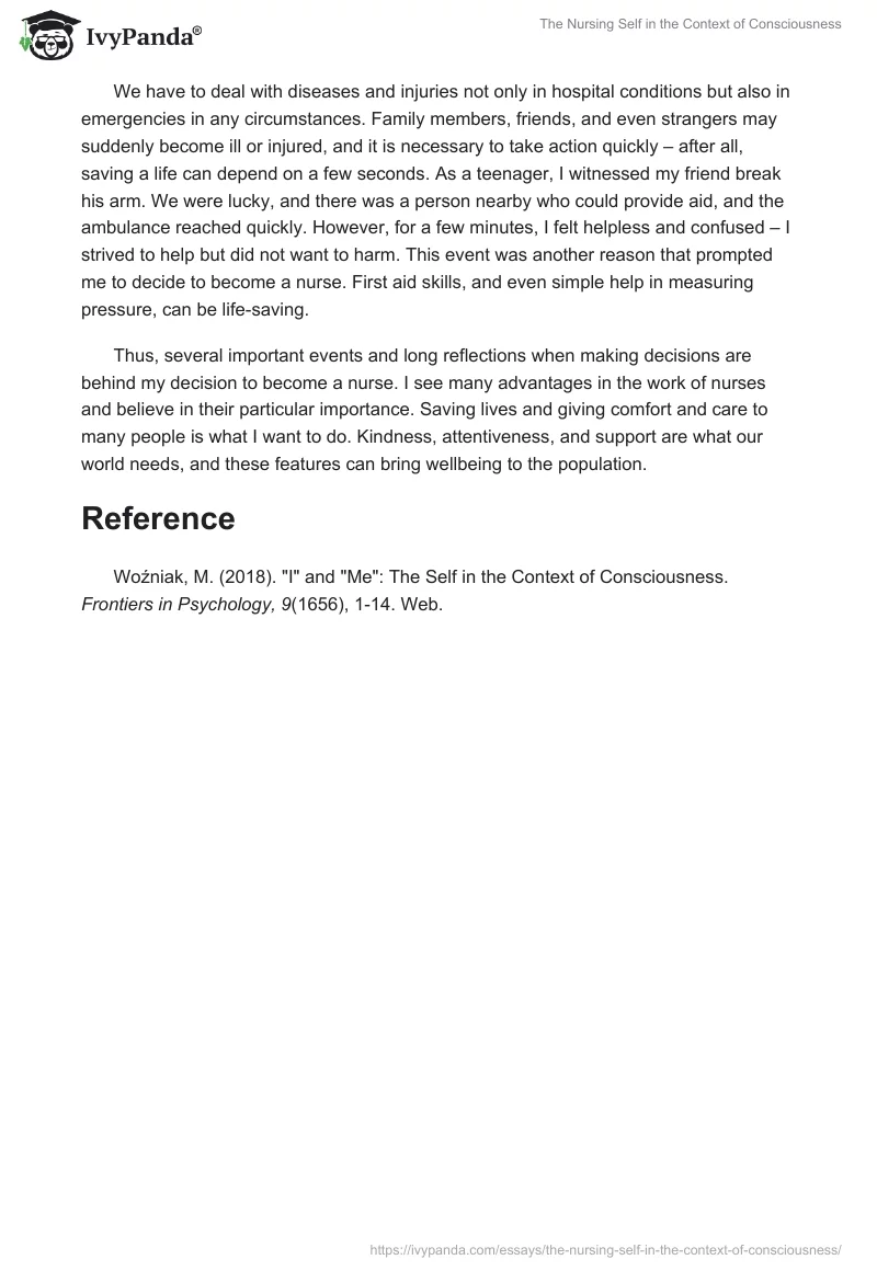 The Nursing Self in the Context of Consciousness. Page 2