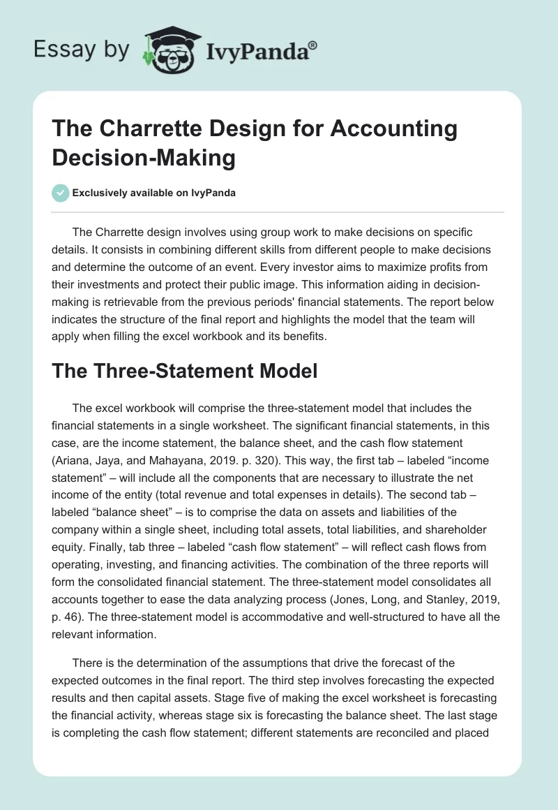 The Charrette Design for Accounting Decision-Making. Page 1