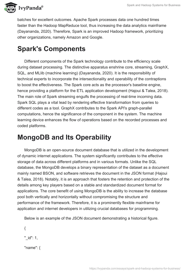 Spark and Hadoop Systems for Business. Page 2