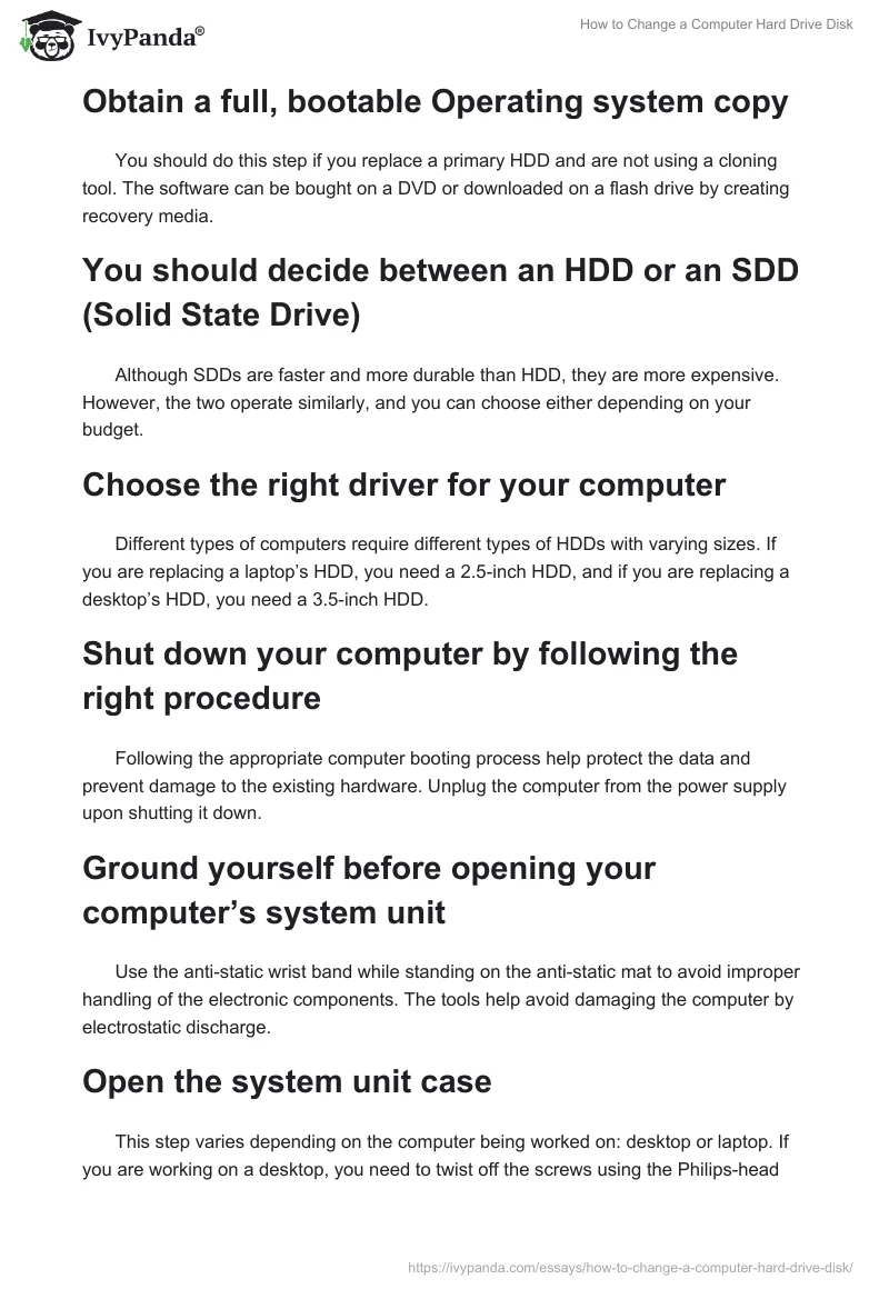 How to Change a Computer Hard Drive Disk. Page 4