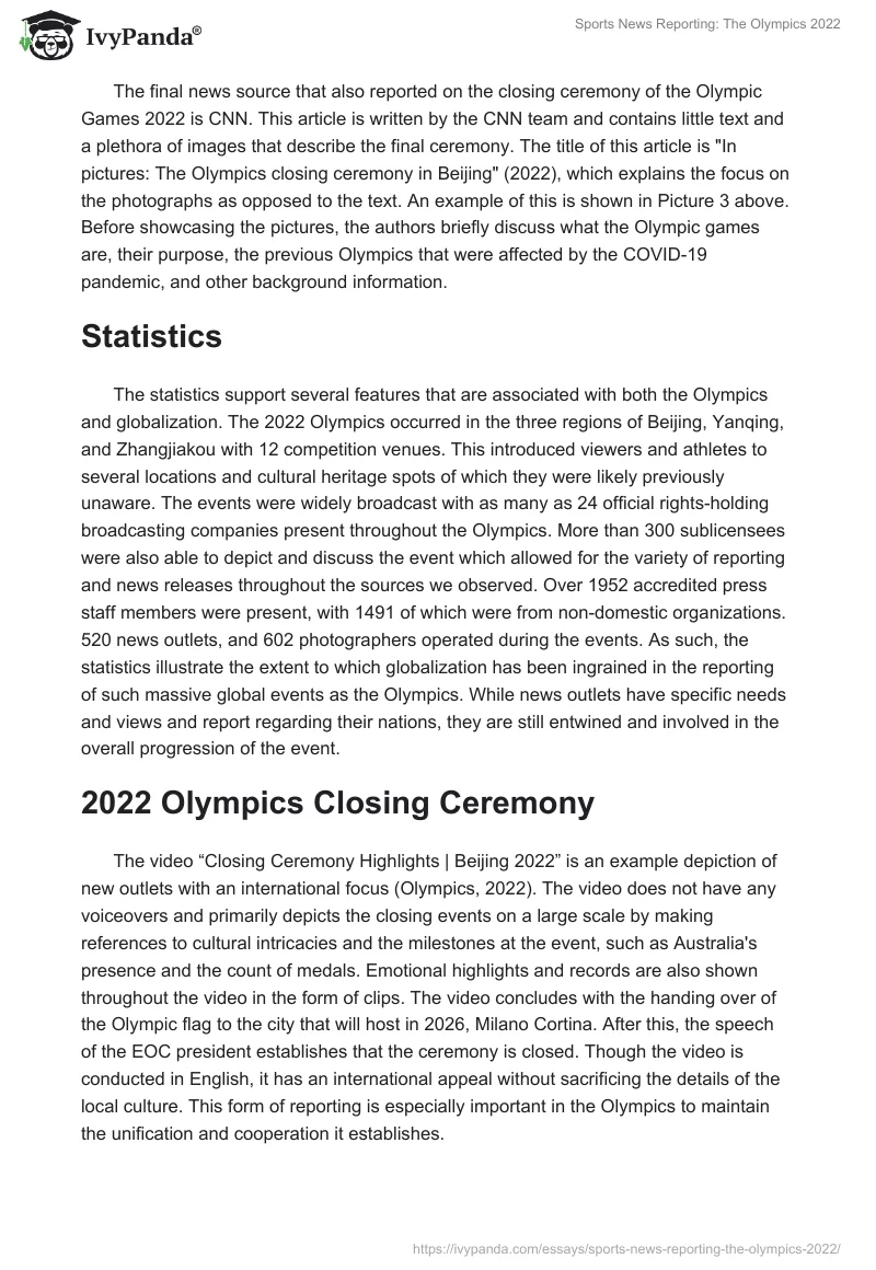 Sports News Reporting: The Olympics 2022. Page 2
