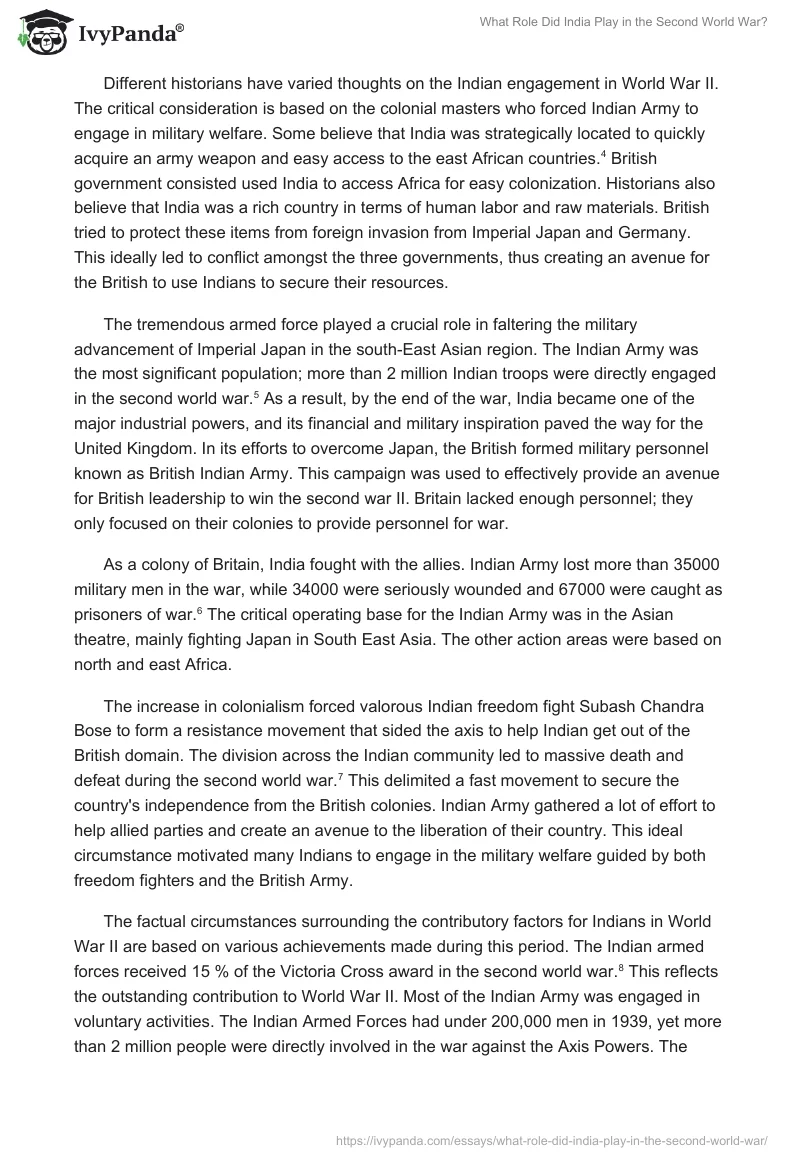 What Role Did India Play in the Second World War?. Page 2