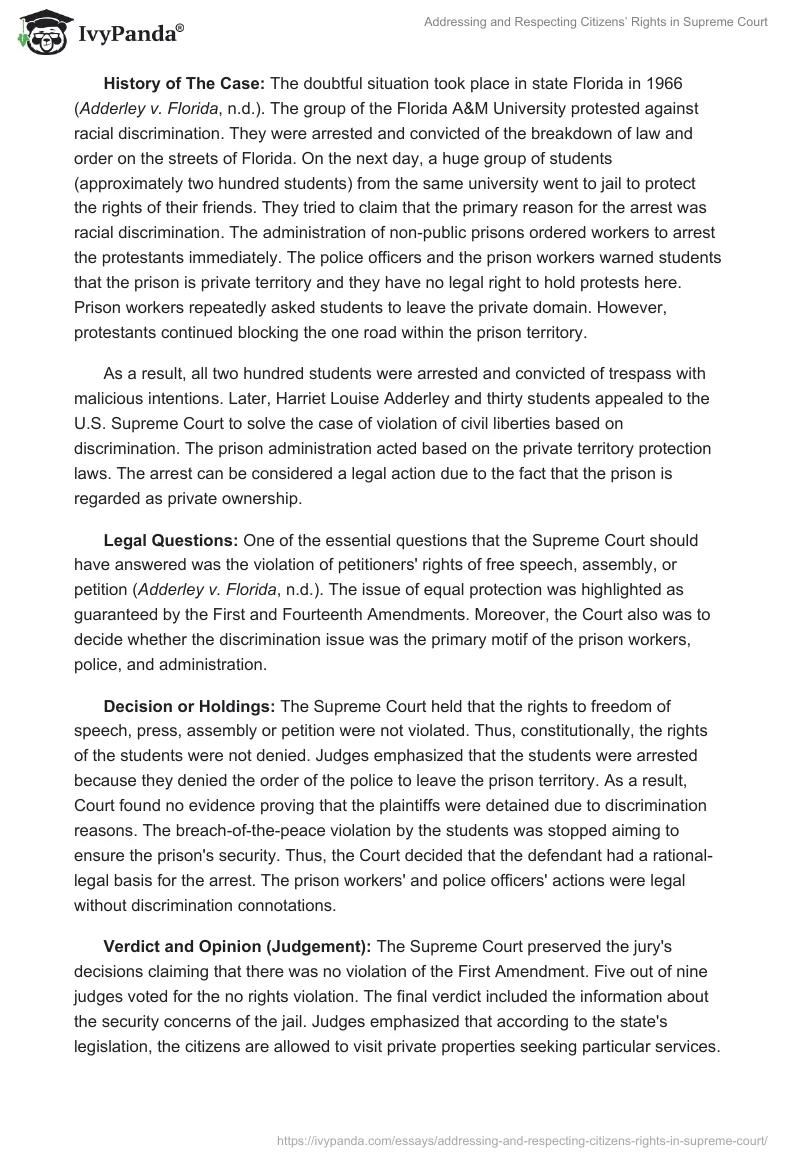Addressing and Respecting Citizens’ Rights in Supreme Court. Page 2