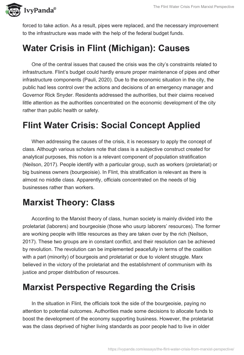 The Flint Water Crisis From Marxist Perspective. Page 2