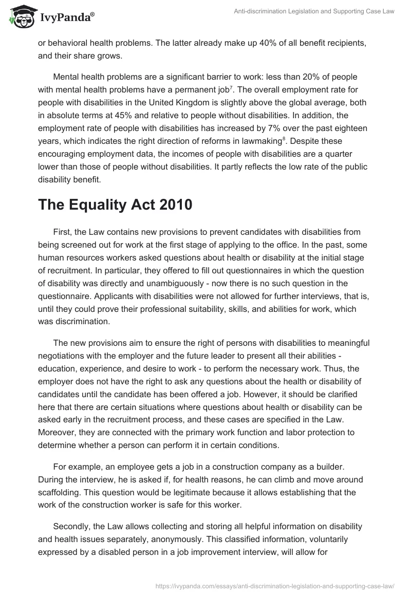 Anti-discrimination Legislation and Supporting Case Law. Page 3