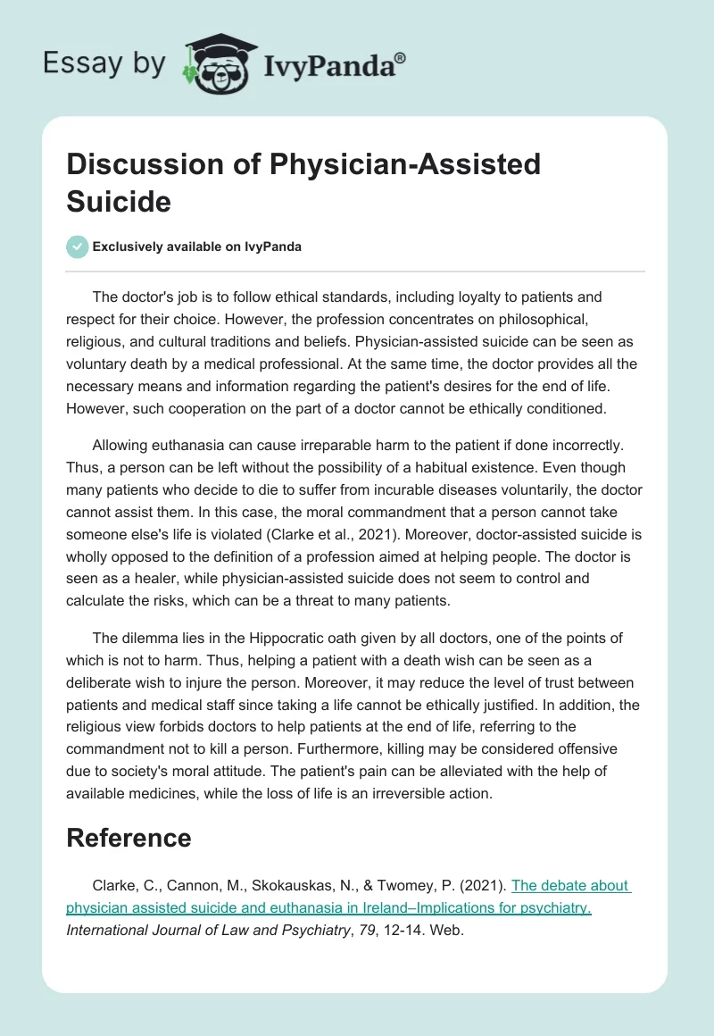 Discussion of Physician-Assisted Suicide. Page 1