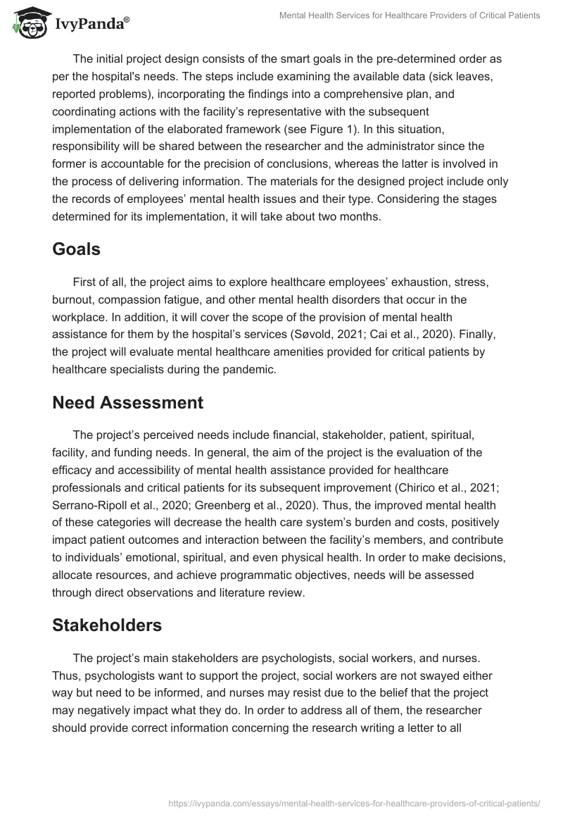 Mental Health Services for Healthcare Providers of Critical Patients. Page 3