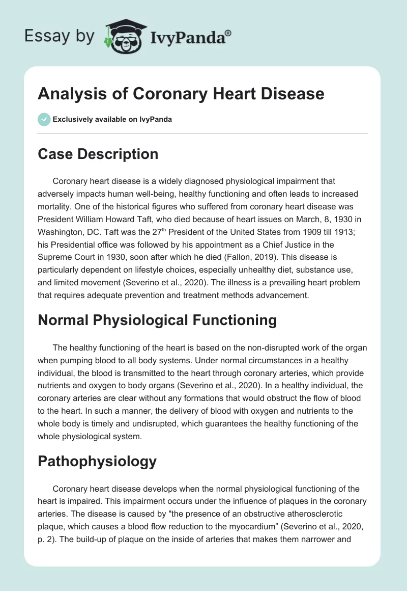 Analysis of Coronary Heart Disease. Page 1