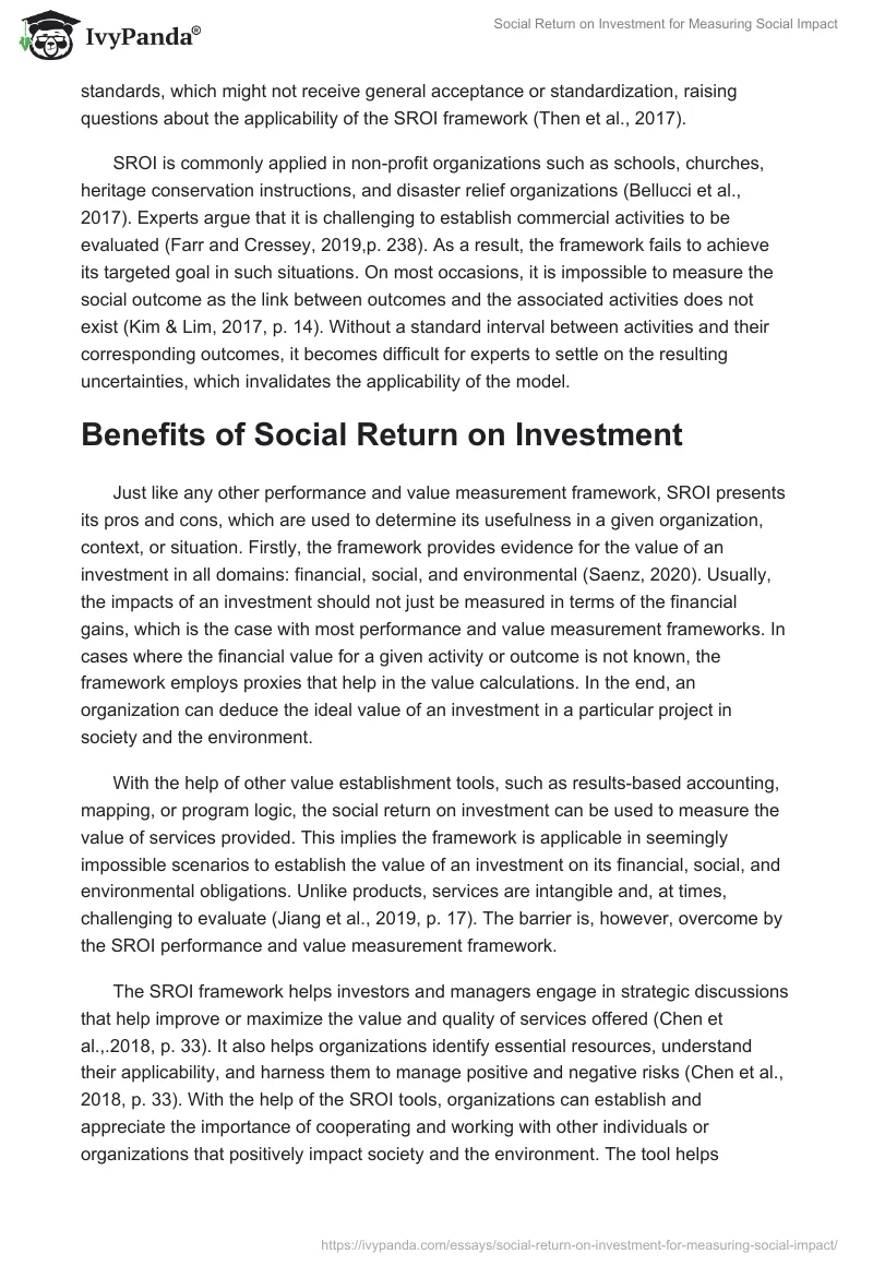 Social Return on Investment for Measuring Social Impact. Page 3