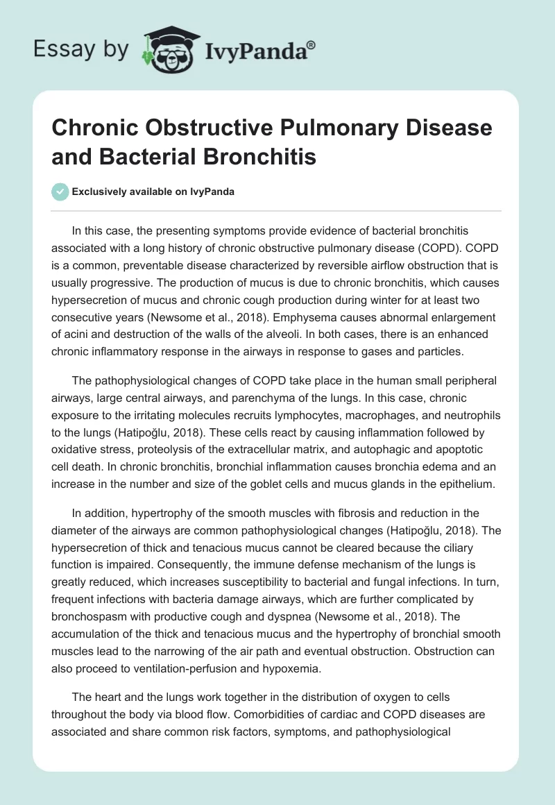 Chronic Obstructive Pulmonary Disease and Bacterial Bronchitis. Page 1