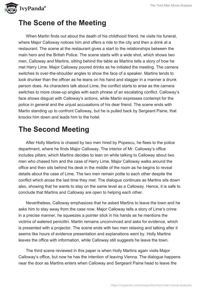 "The Third Man" Movie Analysis. Page 2
