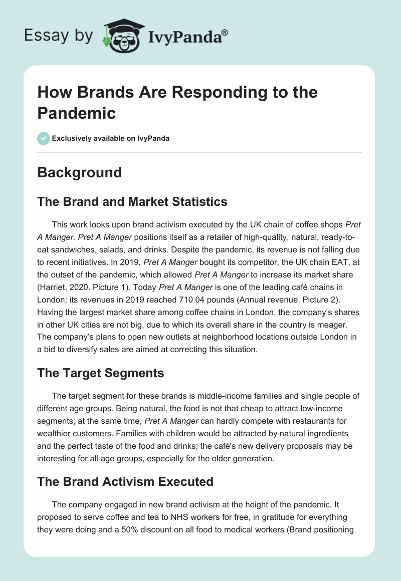 How Brands Are Responding to the Pandemic. Page 1