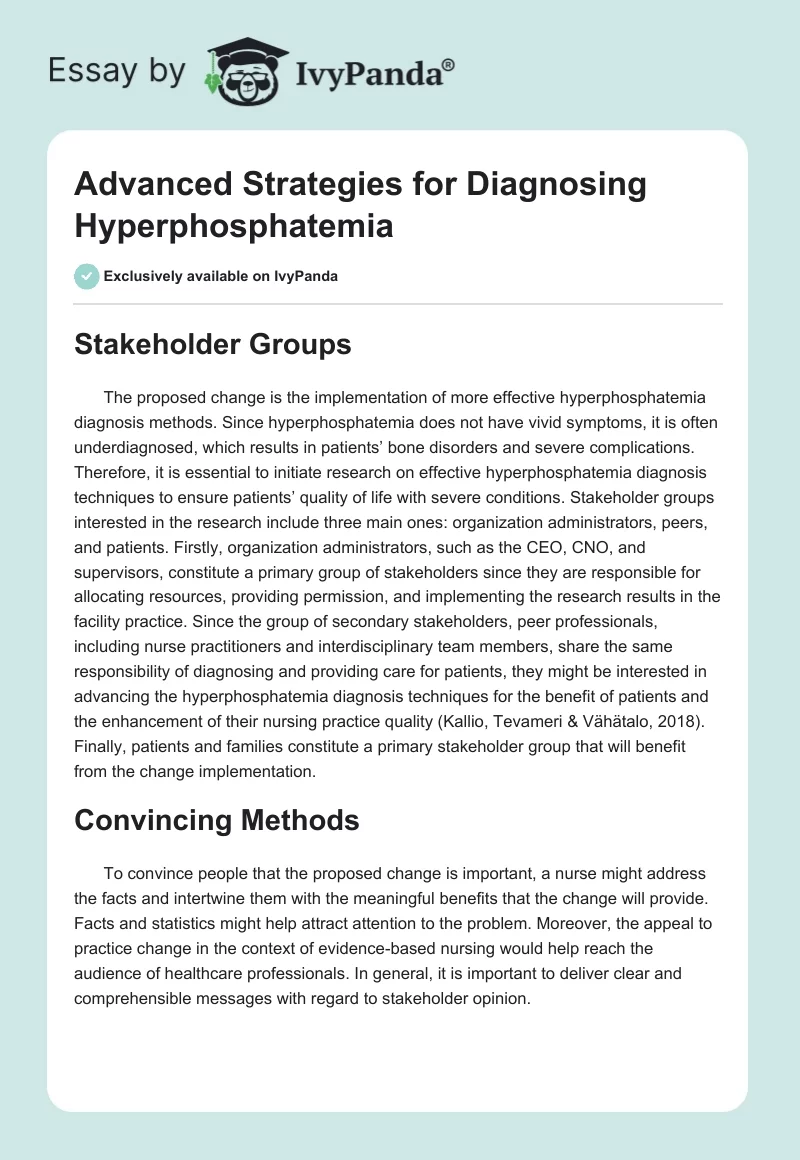 Advanced Strategies for Diagnosing Hyperphosphatemia. Page 1