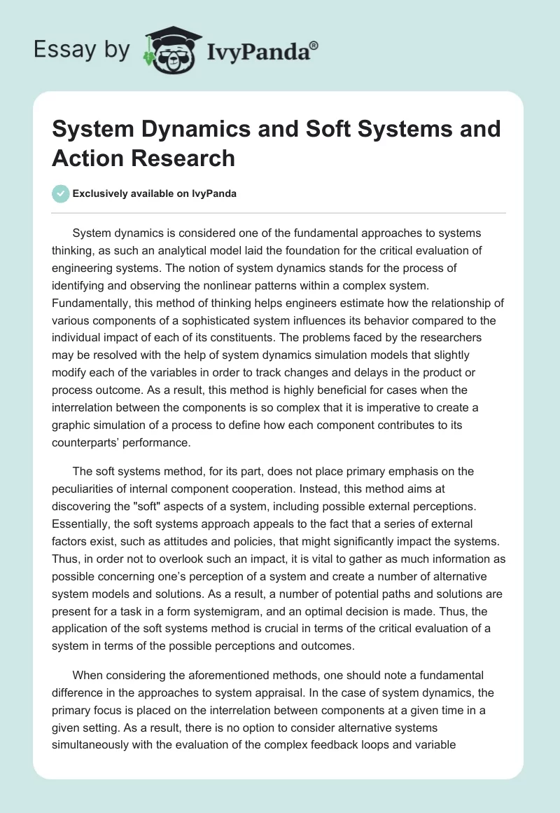 System Dynamics and Soft Systems and Action Research. Page 1