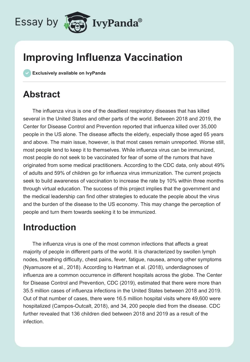 Improving Influenza Vaccination. Page 1