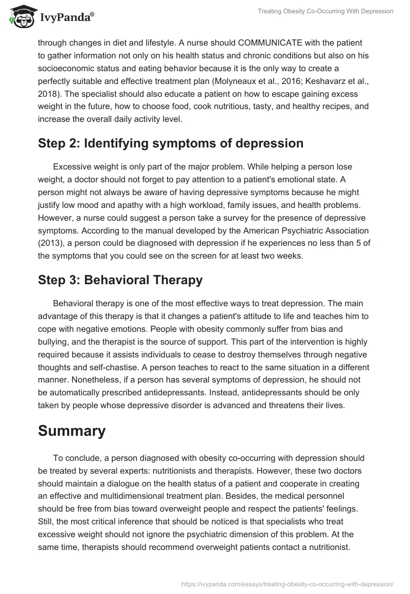 Treating Obesity Co-Occurring With Depression. Page 2