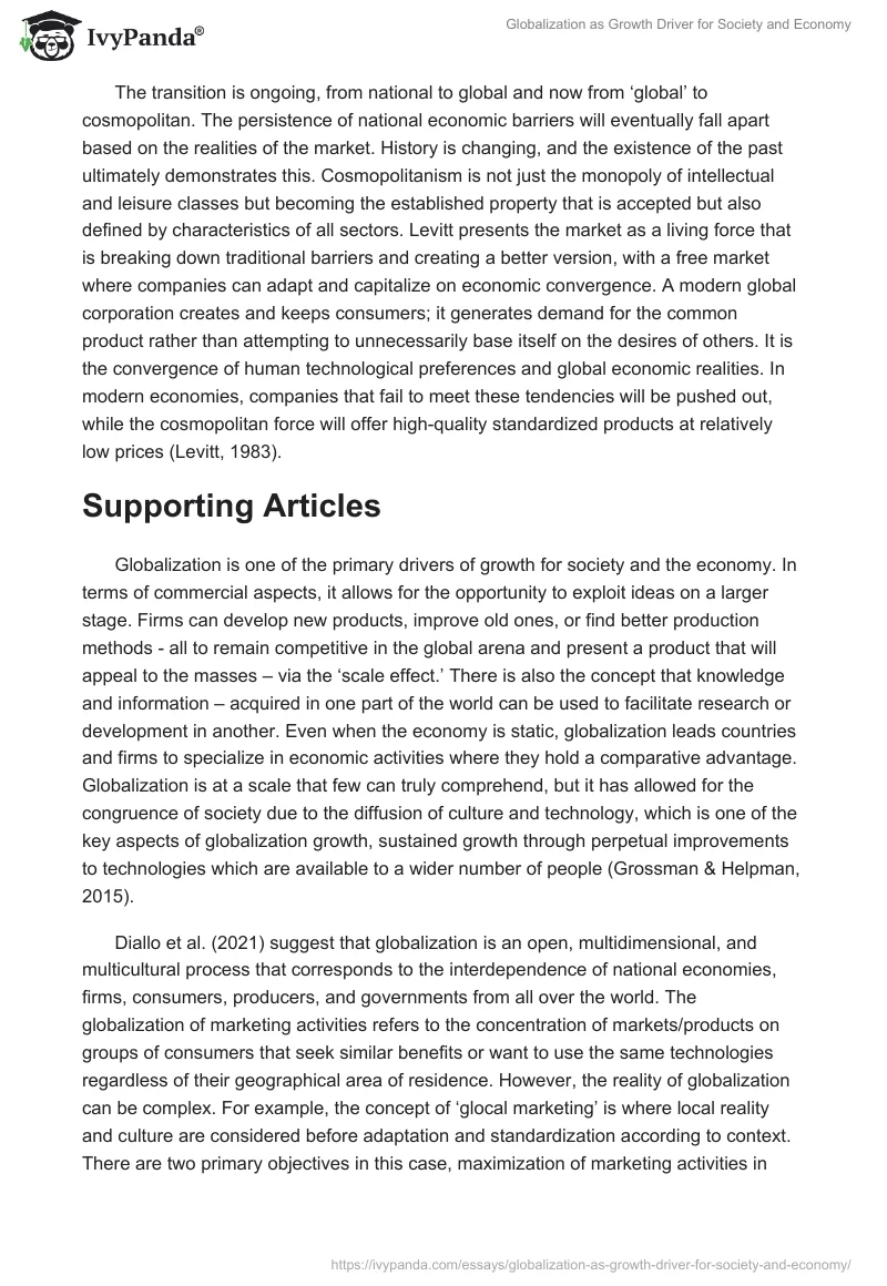 Globalization as Growth Driver for Society and Economy. Page 3
