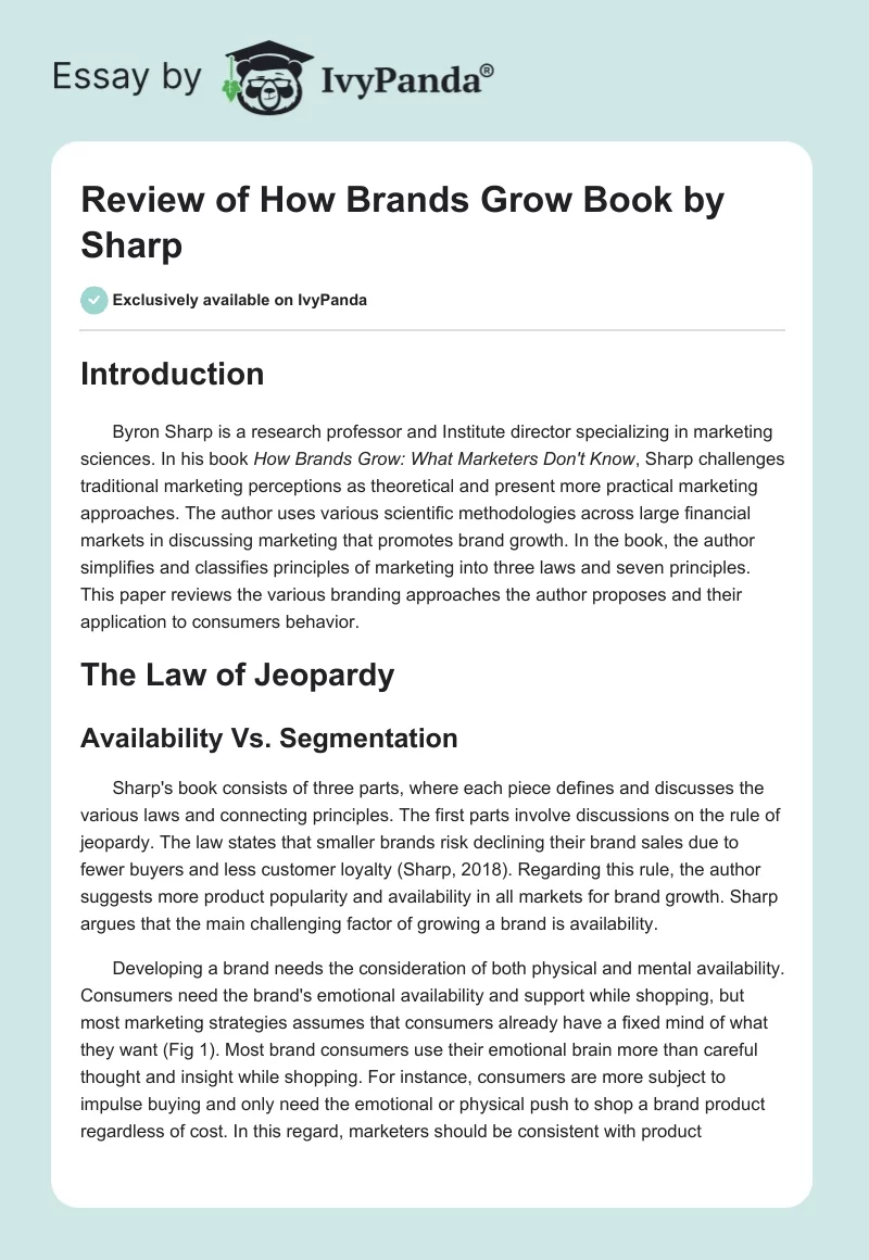 Review of How Brands Grow Book by Sharp. Page 1