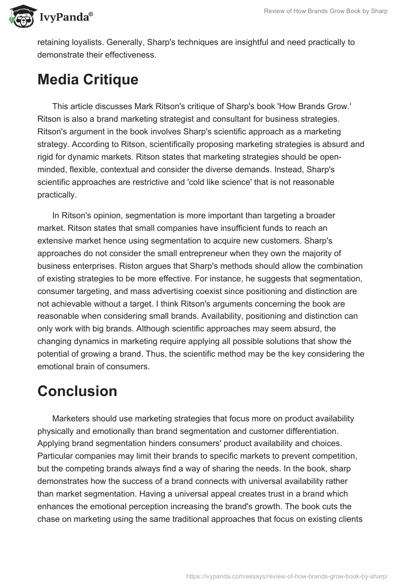 Review of How Brands Grow Book by Sharp. Page 4
