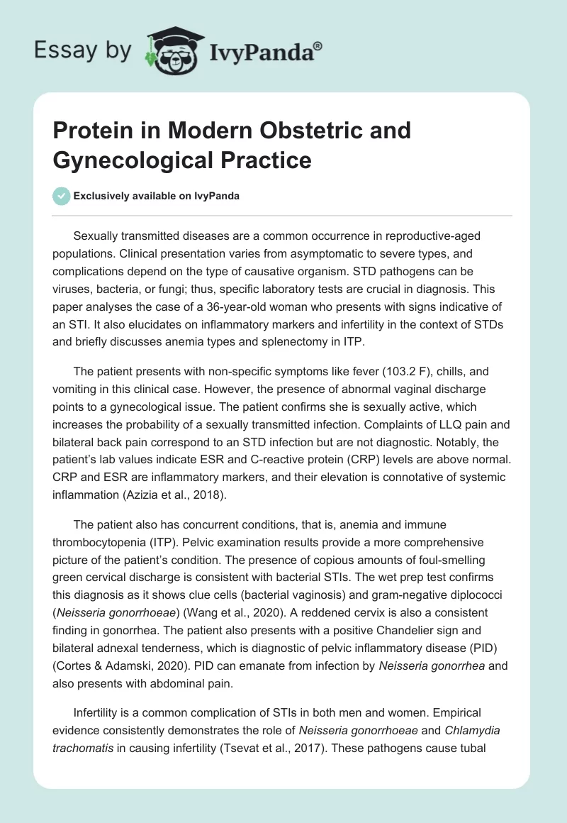 Protein in Modern Obstetric and Gynecological Practice. Page 1