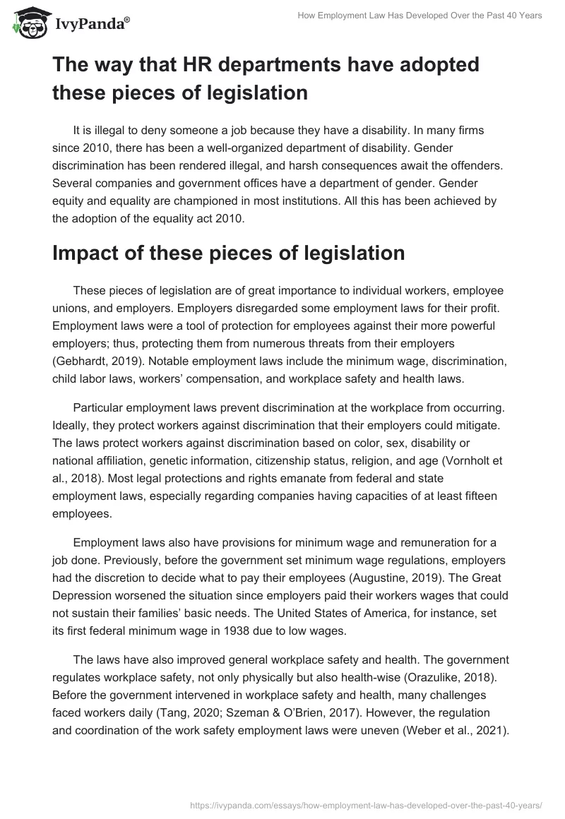 How Employment Law Has Developed Over the Past 40 Years. Page 4